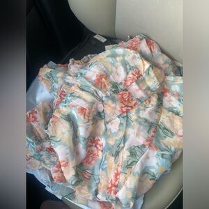 Green Floral Long Sleeve Romper, Amazon find!